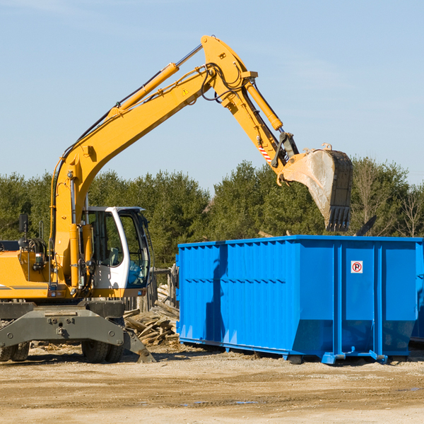 are there any restrictions on where a residential dumpster can be placed in Fairmont